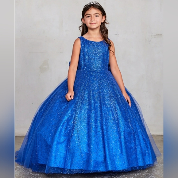 TIP TOP CHILDRENS sparkle BALLGOWN BOW TIE BACK 5804  pageant dress gown 6 - Picture 2 of 6